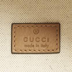 مملوكة مسبقًا حقيبة غوتشي "باوليتو" جلد وقماش جي جي بني/أسود مزينة بشعار دبل جي ويب