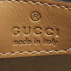 مملوكة مسبقًا حقيبة غوتشي "باوليتو" جلد وقماش جي جي بني/أسود مزينة بشعار دبل جي ويب