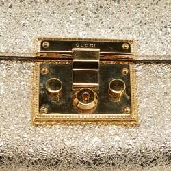 مملوكة مسبقًا Gucci Padlock Small Gold Crinkled Leather Shoulder Bag