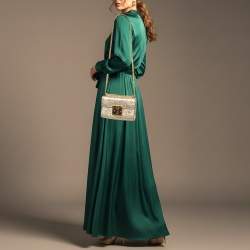 مملوكة مسبقًا Gucci Padlock Small Gold Crinkled Leather Shoulder Bag