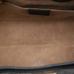 Pre Owned حقيبة قفل GG جوشي سوداء بنية صغيرة سوبر ناعمة