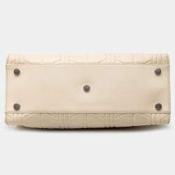 Pre Owned Gucci White Quilted Leather Dionysus Web Satchel