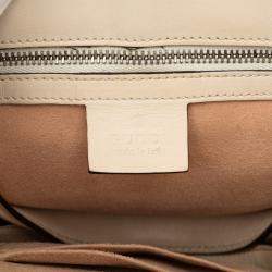 Pre Owned Gucci White Quilted Leather Dionysus Web Satchel