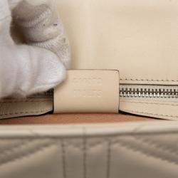 Pre Owned Gucci White Quilted Leather Dionysus Web Satchel