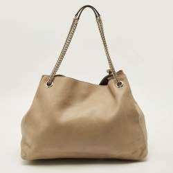 Pre Owned Gucci Soho Chain Large Beige Leather Tote