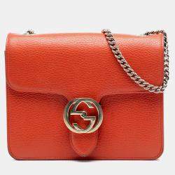 مملوكة مسبقًا Gucci Orange Small Dollar Calfskin Interlocking G Crossbody