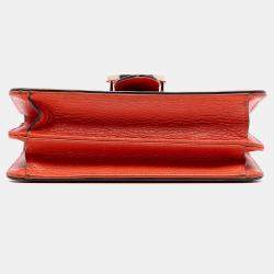 مملوكة مسبقًا حقيبة كروس بودي غوتشي جلد عجل برتقالي صغير بشعار G متداخل