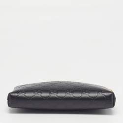 Pre Owned Gucci Black Guccissima Leather Chain Pochette