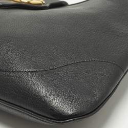Pre Owned Gucci Aphrodite Medium Black Leather Shoulder Bag