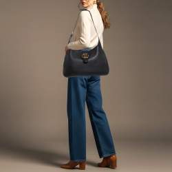 Pre Owned Gucci Aphrodite Medium Black Leather Shoulder Bag