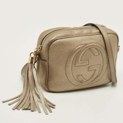 Pre Owned حقيبة غوتشي سوهو ديسكو صغيرة معدنية جلدية كاميرا كروس بودي