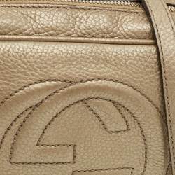 Pre Owned حقيبة غوتشي سوهو ديسكو صغيرة معدنية جلدية كاميرا كروس بودي