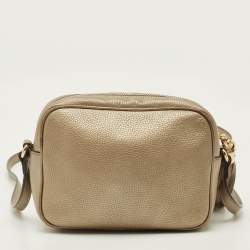 Pre Owned حقيبة غوتشي سوهو ديسكو صغيرة معدنية جلدية كاميرا كروس بودي