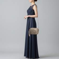 Pre Owned حقيبة غوتشي سوهو ديسكو صغيرة معدنية جلدية كاميرا كروس بودي