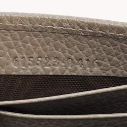 Pre Owned Gucci Interlocking G Grey Leather Wallet on Chain