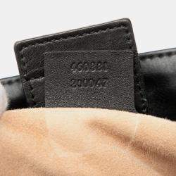 Pre Owned Gucci Black Leather Sylvie Web Top Handle Satchel