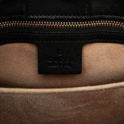 Pre Owned Gucci Black Leather Sylvie Web Top Handle Satchel