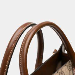 مملوكة مسبقًا Gucci Brown Medium GG Supreme Azalea Calfskin Retro Interlocking G Tote