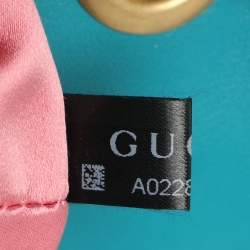 Pre Owned حقيبة كتف غوتشي ميني جي جي مارمونت قطيفة ماتيلاسيه خضراء