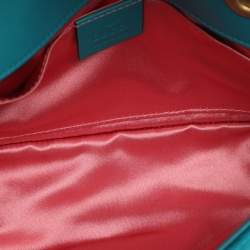 Pre Owned حقيبة كتف غوتشي ميني جي جي مارمونت قطيفة ماتيلاسيه خضراء