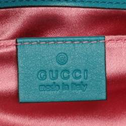 Pre Owned حقيبة كتف غوتشي ميني جي جي مارمونت قطيفة ماتيلاسيه خضراء