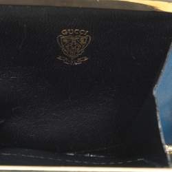 Pre Owned Gucci Vintage White/Blue Micron GG Supreme Canvas and Leather Crossbody Bag