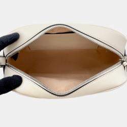 Pre Owned Gucci Gg Marmont Chain shoulder Bag White/Beige Leather Size Small