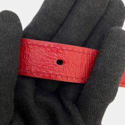 Pre Owned Gucci Music Is Mine Bamboo 3Way Handbag Red/Ivory Leather Canvas Size Medium