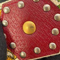 Pre Owned Gucci Music Is Mine Bamboo 3Way Handbag Red/Ivory Leather Canvas Size Medium