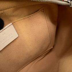 Pre Owned Gucci GG Marmont Apple Shoulder Bag White/Red/Beige Leather Size Small