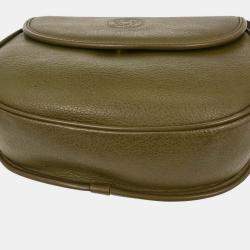 Pre Owned حقيبة غوتشي جلد أخضر