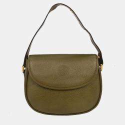 Pre Owned حقيبة غوتشي جلد أخضر