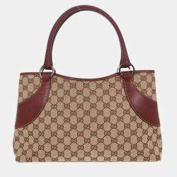 مملوكة مسبقًا Gucci Brown Bordeaux GG Tote Bag