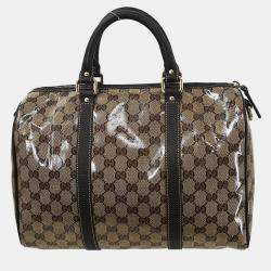 Pre Owned Gucci Brown GG Crystal Duffle Handbag