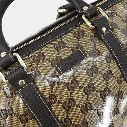 Pre Owned Gucci Brown GG Crystal Duffle Handbag