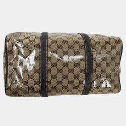 Pre Owned Gucci Brown GG Crystal Duffle Handbag