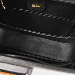 Pre Owned حقيبة يد 2 في 1 بامبو جلد خنزير أسود غوتشي