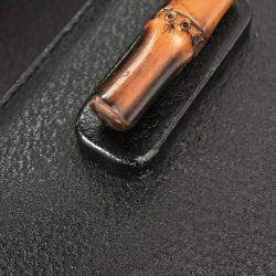 Pre Owned حقيبة يد 2 في 1 بامبو جلد خنزير أسود غوتشي