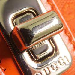 Pre Owned Gucci Orange Mini GG Canvas Moon Side Shoulder Bag