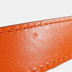 Pre Owned Gucci Orange Mini GG Canvas Moon Side Shoulder Bag