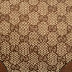 Pre Owned Gucci Bree Brown/Beige GG Canvas and Leather Crossbody Bag