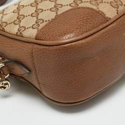 Pre Owned Gucci Bree Brown/Beige GG Canvas and Leather Crossbody Bag