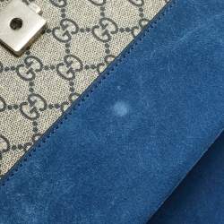 Pre Owned Gucci Dionysus Mini Blue/Beige GG Supreme Blooms Canvas and Suede Shoulder Bag