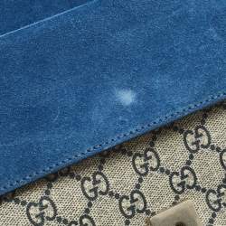 Pre Owned Gucci Dionysus Mini Blue/Beige GG Supreme Blooms Canvas and Suede Shoulder Bag