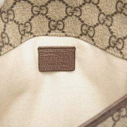 Pre Owned حقيبة خصر غوتشي "نيو فينتاج" قماش جي جي سوبريم بني مع شريط ويب