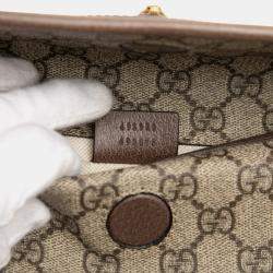 Pre Owned حقيبة خصر غوتشي "نيو فينتاج" قماش جي جي سوبريم بني مع شريط ويب