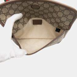 Pre Owned حقيبة خصر غوتشي "نيو فينتاج" قماش جي جي سوبريم بني مع شريط ويب