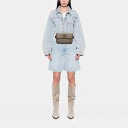 Pre Owned حقيبة خصر غوتشي "نيو فينتاج" قماش جي جي سوبريم بني مع شريط ويب