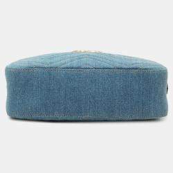 Pre Owned حقيبة كروس غوتشي دِنيم ماتلاسيه GG لؤلؤي صغير أزرق