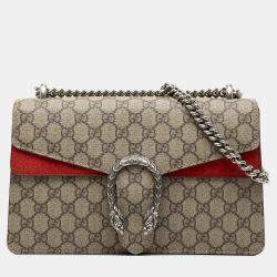Pre Owned Gucci Brown Medium GG Supreme Dionysus Shoulder Bag